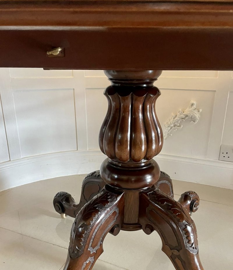 Antique Victorian Quality Mahogany Dining Table - Image 7